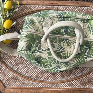 Dress Barn Canvas Leaf Print Mini Duffle Bag